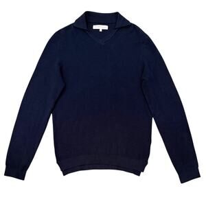 Orlebar Brown Tailored Waffle Knit Polo Sweater In Navy